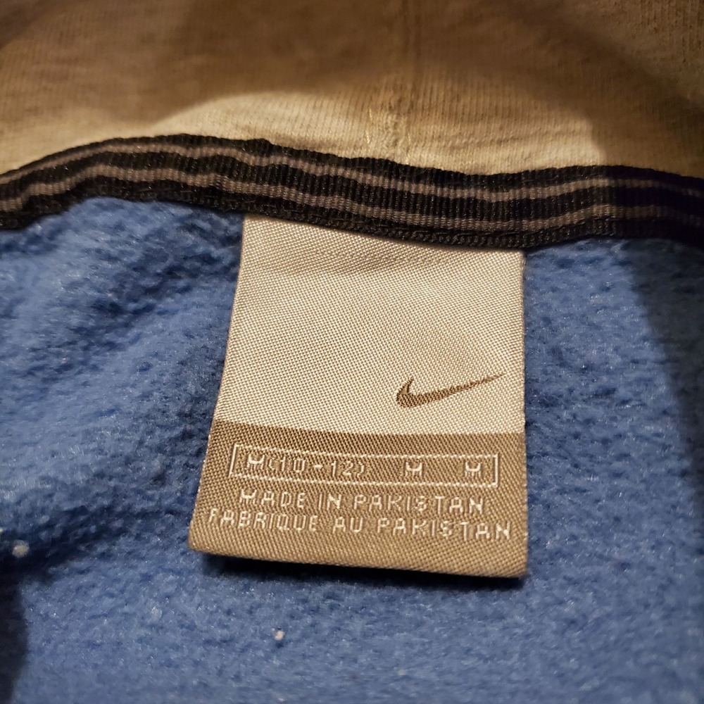 Vintage Nike Hoodie Sweatshirt Boys Medium Blue Distressed Big Swoosh‎ Y2K - Picture 9 of 12